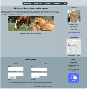 Skærmbillede af Dyresøgårds afviklede hjemmeside